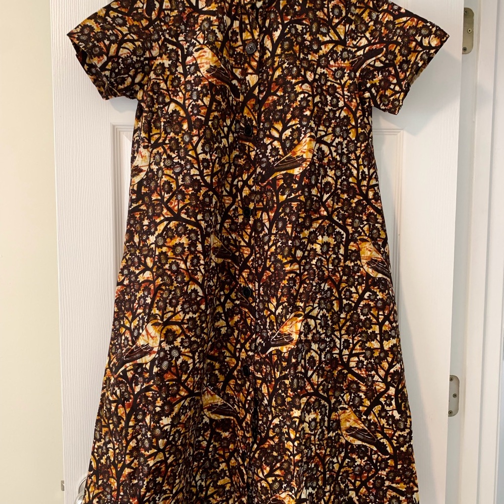 Swahili Coast Floral Bird Print Dress